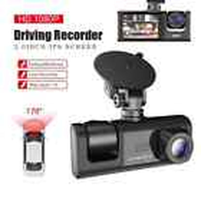 3 Lenses Camara De Seguridad Dash Cam Para Carro Auto Delantero/Tras