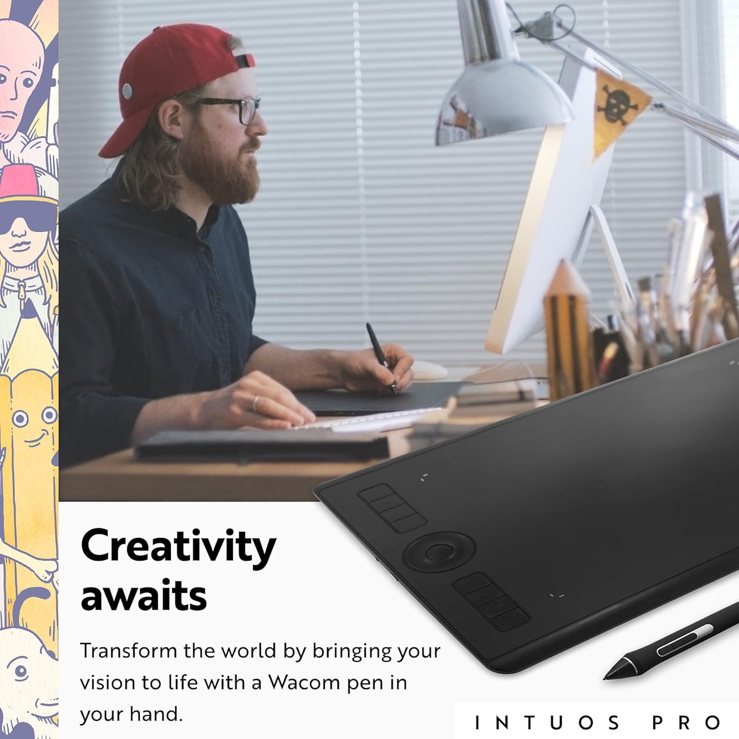PTH660 Intuos Pro Digital Graphic Drawing Tablet for Mac or PC, Medium, New Model, Black