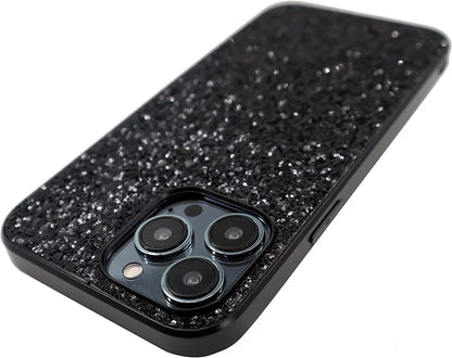 Compatible with Iphone Case,Crystal Diamond Glitter Bling Sparkly Soft Shockproof Cover for Women Girls Phone Case (Black,Iphone 12 Pro)