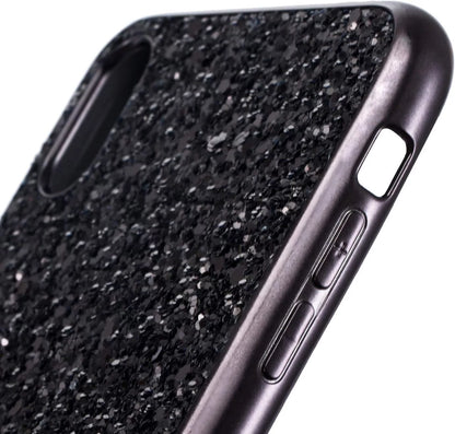 Compatible with Iphone Case,Crystal Diamond Glitter Bling Sparkly Soft Shockproof Cover for Women Girls Phone Case (Black,Iphone 12 Pro)