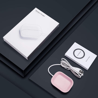 Qi Charger for Airpods 3, Wireless Charger for Apple Airpod 3/Airpods 2/Airpods, Wireless Charging Station for Airpods 3/Airpods Pro Wireless Charging, Wireless Charging Pad for Airpods Pro-Pink