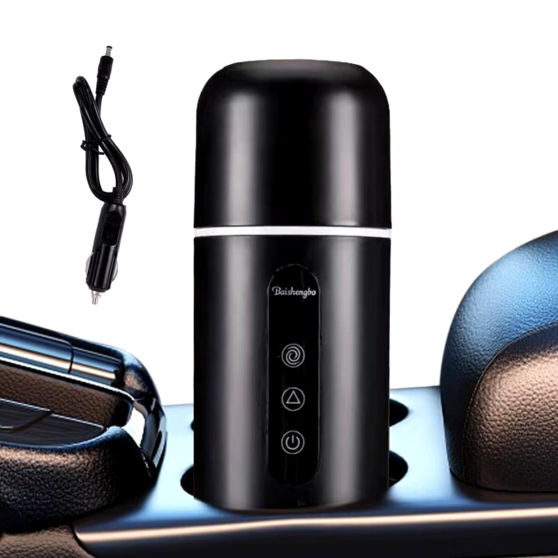Car Electric Kettle Heated Water Cup 12V/24V Portable Universal Travel Cup with Automatic Stirring Function 420Ml Car Kettles