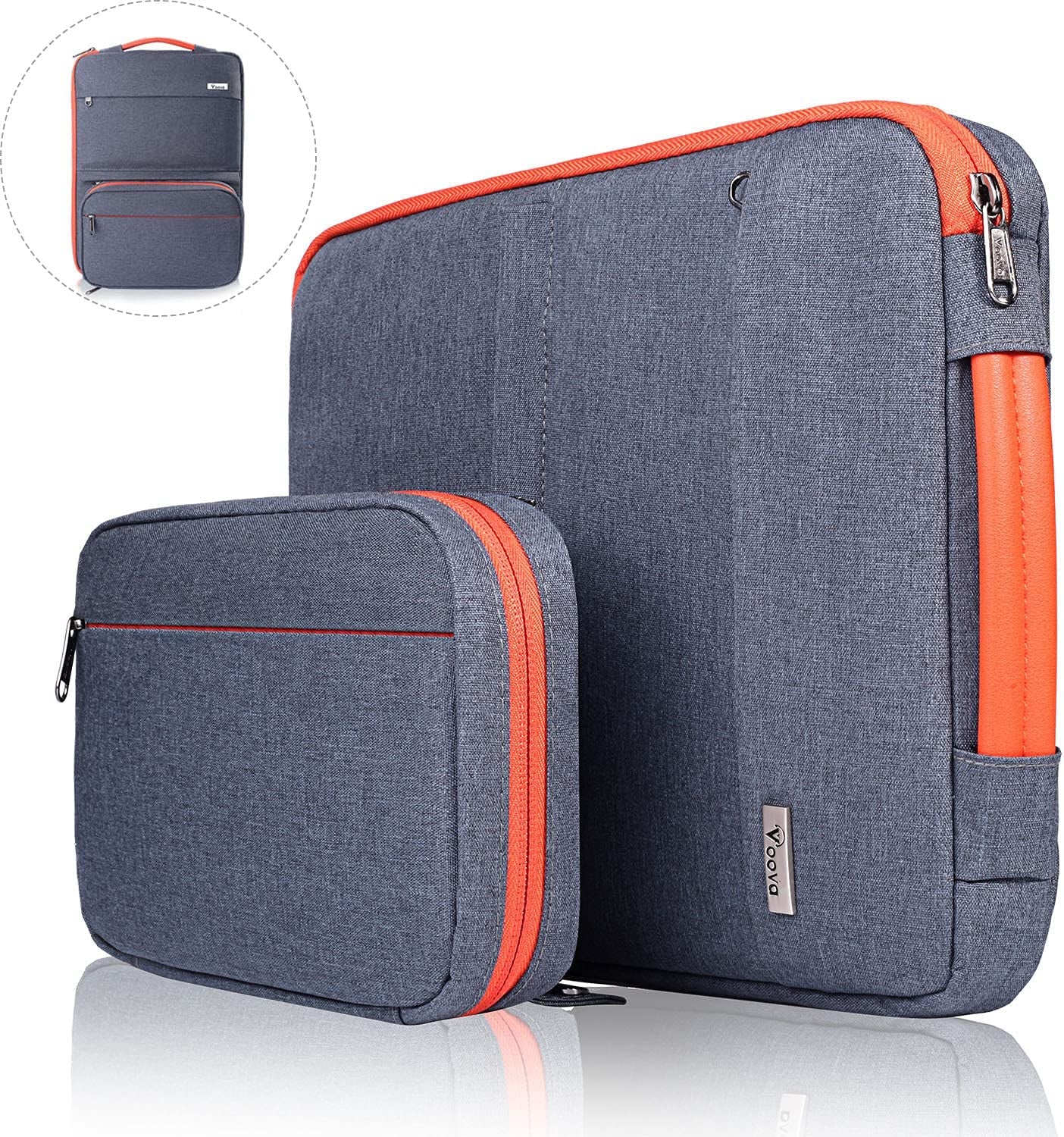 Laptop Sleeve Case, Smart Computer Carrying Bag with Detachable Accessory Pouch Compatible with 13-13.3 Inch Macbook Air/Macbook Pro M1 14 2021,13.5 Surface Book 3/2 XPS Chromebook, Waterproof