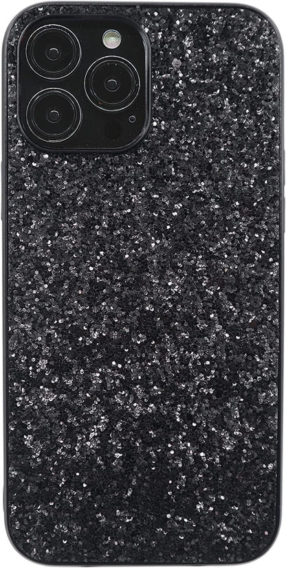 Compatible with Iphone Case,Crystal Diamond Glitter Bling Sparkly Soft Shockproof Cover for Women Girls Phone Case (Black,Iphone 12 Pro)