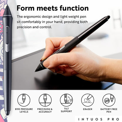 PTH660 Intuos Pro Digital Graphic Drawing Tablet for Mac or PC, Medium, New Model, Black